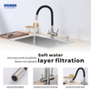 Water Tap Kitchen brass Cold Hot Water Metered Faucet Dual Handle Brushed nickel Pull Down Faucet