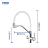 Manufacturer Health UPC Flexible Pull Out Long Neck Kitchen Sink Faucet with Rubber Neck Pull down