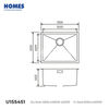 U155451 Single Bowl Kitchen Sink, Heavy-Gauge Stainless Steel Undermount Workstation Sink with Bottom Grid