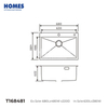 T168481 304 Stainless Steel Single-Bowl Topmount Drop-In Kitchen Sink – Complete with Drain Kit & Bottom Grid, Brushed Finish