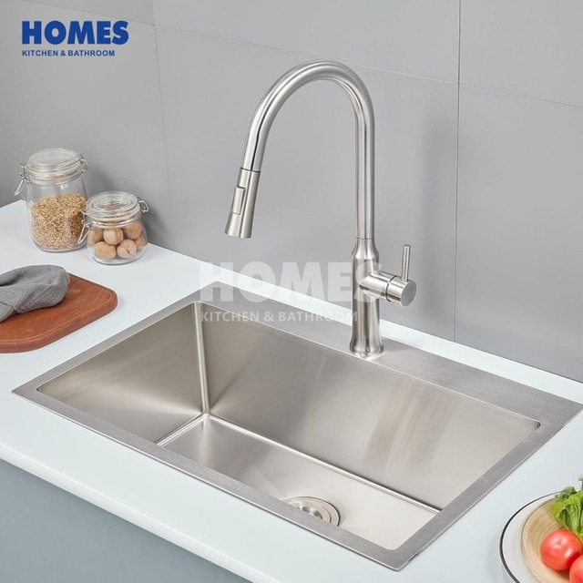 T1100481 Single-Bowl Topmount Drop-In Kitchen Sink – Brushed Finish, 304 Stainless Steel Kitchen Sink