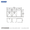 DT212050R Hot Sale & High Quality Polished 18 Gauge Handmade Sink with Drain Board SUS304 Apron Front Double Bowl for Bathroom Kitchen