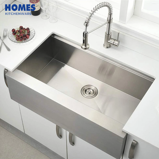 33 Inch handmade Workstations Sink Farmhouse Sink Single Bowl upc