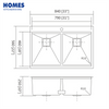 33 Inch Stainless Steel Workstations Sink Topmount Sink Double Bowl Upc 84x56
