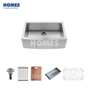 FS3622R Farmhouse Apron Single Bowl Sink 304 Stainless Steel Kitchen Sink 30x22 Apron Sink Topmount
