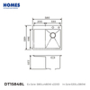 DT15848L Handmade Single Bowl Deep Metal Kitchen Sink With Drainer Wash Board