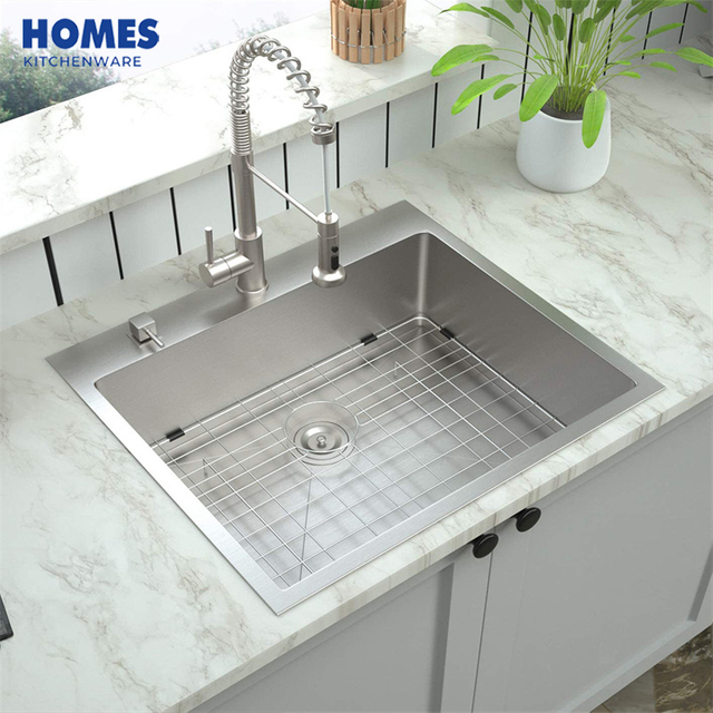  Handmade Kitchen Sink 304 Stainless Steel Single Bowl Sink