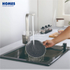 GS5850R Black Stainless Steel Single-Bowl Kitchen Sink with Drainboard & Glass Panel
