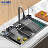  Nano Kitchen Sink 304 Stainless Steel Waterfall Sink Workstation Kitchen with Multifunctional 