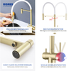 Handmade Certified Solid Brass Matte Black Pull Down Spring Kitchen Faucet 