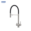 Handmade Certified Solid Brass Matte Black Pull Down Spring Kitchen Faucet 