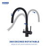 Water Tap Kitchen brass Cold Hot Water Metered Faucet Dual Handle Brushed nickel Pull Down Faucet