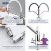 Manufacturer Health UPC Flexible Pull Out Long Neck Kitchen Sink Faucet with Rubber Neck Pull down
