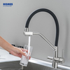 Manufacturer Health UPC Flexible Pull Out Long Neck Kitchen Sink Faucet with Rubber Neck Pull down