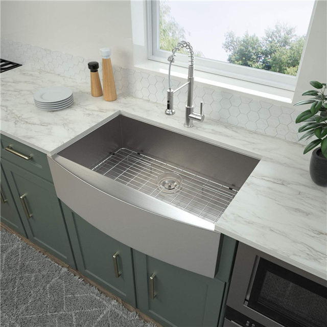34 Inch 304 Farmhouse Sink Brushed Double Bowl Antique Farmhouse