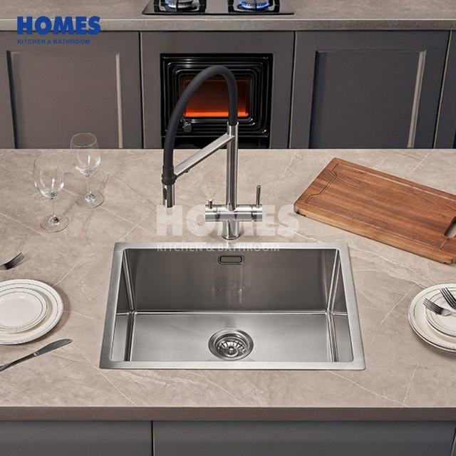 U155451 Single Bowl Kitchen Sink, Heavy-Gauge Stainless Steel Undermount Workstation Sink with Bottom Grid