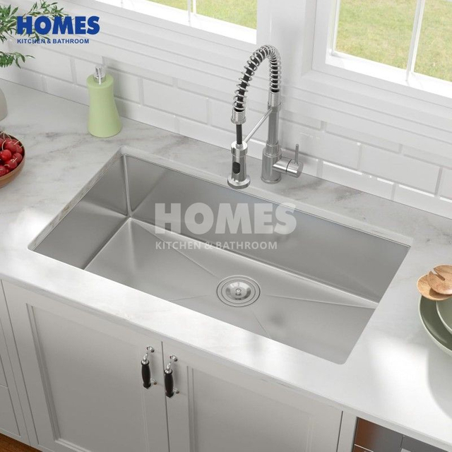 U1100451 Undermount Kitchen Sink: 16-Gauge SS Single Bowl + Sound-Absorbing & Scratch Protection