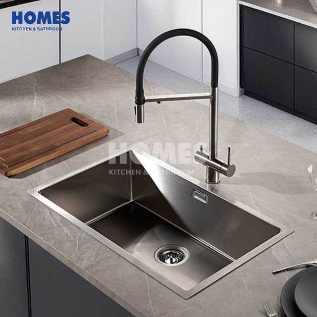 U170451 Undermount Single Bowl Kitchen Sink (16-Gauge Stainless Steel) | Sound-Absorbing & Scratch-Guard Bottom Grid for Enhanced Durability