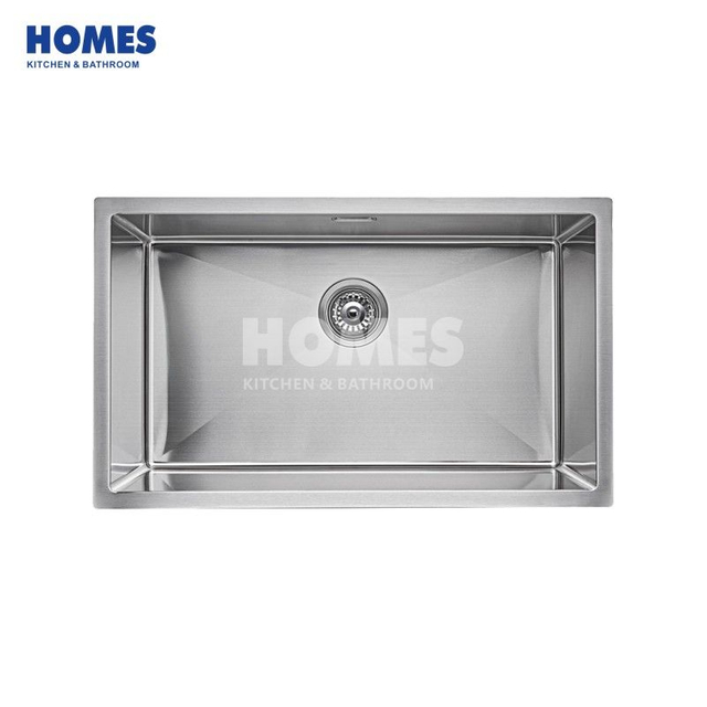 U175451 Heavy-Duty 16-Gauge Undermount Single Bowl Stainless Steel Kitchen Sink – Sound-Absorbing + Scratch-Guard Bottom Grid for Daily Protection