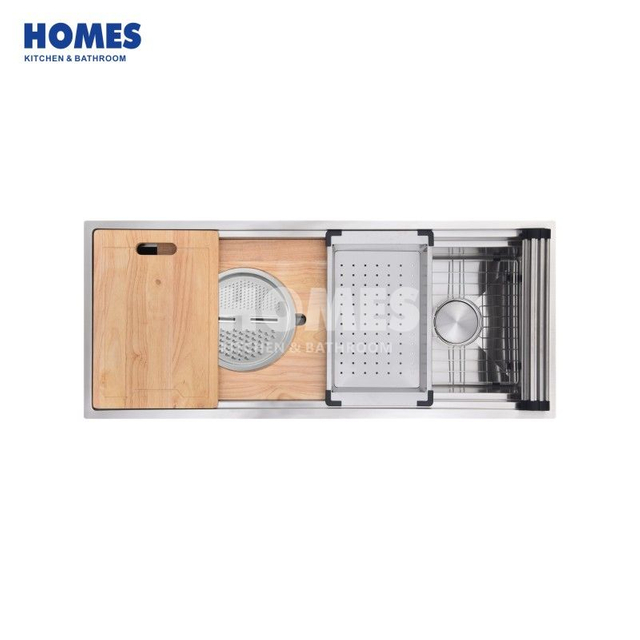 WUS4519L2 Workstation Slot Kitchen Sink Stainless Steel Under the Counter with All Accessories