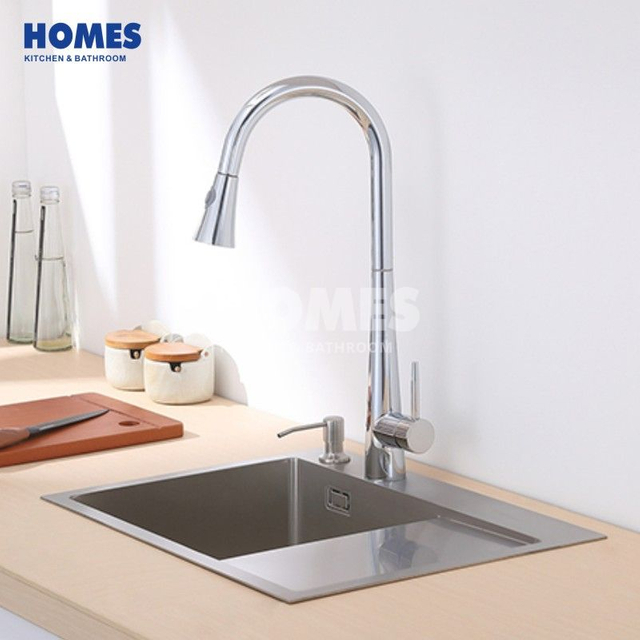 DT16548R New Models Standard Apartment Size SS304 Single Bowl With Drainboard Stainless Steel Kitchen Sink