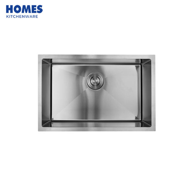 Undermount Sink Single Bowl Kitchen Sink Stainless Steel with Siphon Drainer Rack Kitchen