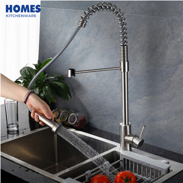 Spring Single Handle Pull Down Kitchen Faucets with Sprayer YX3041