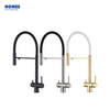 Handmade Certified Solid Brass Matte Black Pull Down Spring Kitchen Faucet 