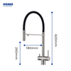 Handmade Certified Solid Brass Matte Black Pull Down Spring Kitchen Faucet 