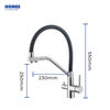 Manufacturer Health UPC Flexible Pull Out Long Neck Kitchen Sink Faucet with Rubber Neck Pull down