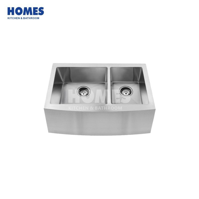 FD3322R64 High Quality 304 Stainless Steel Double Bowl Apron Farmhouse Kitchen Sink