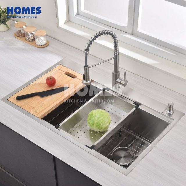 WTS3622L1 Stainless Steel Single Bowl Single Faucet Hole Topmount Kitchen Sink Modern Stainless Steel Kitchen Sink