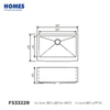 FS3322R Handmade SUS304 Stainless Steel Single Bowl Kitchen Sink With Grid Faucet Hole Accessories