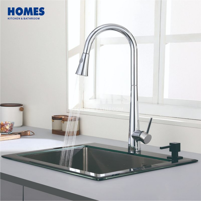 GS6050 Handmade Top-Mount Single-Bowl Stainless Steel Kitchen Sink with Glass Panel