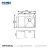 DT16548L Single Bowl Stainless Steel 304 Accessory Kitchen Sink Above Counter Installation Rectangular Top Mount Design Two Drain Board