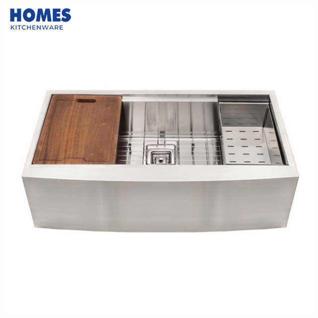 33 Inch handmade Workstations Sink Farmhouse Sink Single Bowl upc