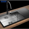 38" Tempered Double Bowl Glass Sink with Drainboard 96x48