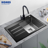 38" Tempered Double Bowl Glass Sink with Drainboard 96x48