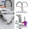 Manufacturer Health UPC Flexible Pull Out Long Neck Kitchen Sink Faucet with Rubber Neck Pull down