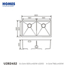 U282452 16-Gauge Stainless Steel Double-Bowl Kitchen Sink – Heavy-Duty Design for RVs, Complete with Bottom Grid