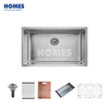 U175451 Heavy-Duty 16-Gauge Undermount Single Bowl Stainless Steel Kitchen Sink – Sound-Absorbing + Scratch-Guard Bottom Grid for Daily Protection