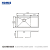 DU19045R Single Bowl Kitchen Sink 304 Stainless Steel Counter One-Hole Drainboard Rectangular Undermount Design