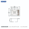 GSM5850R Stainless Steel Kitchen Sink – Complete with Built-In Drainboard & Durable Glass Cutting Board