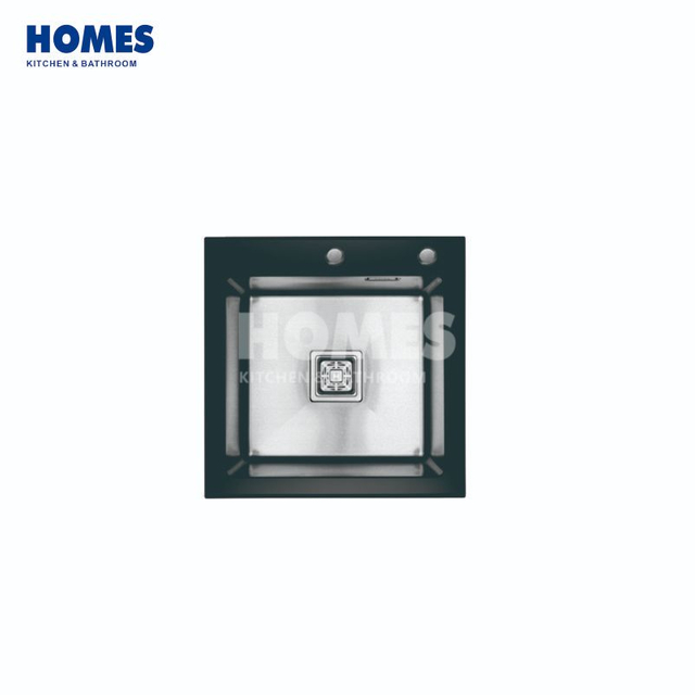 GS5050 Top Mount Single Bowl Handmade Sink Stainless Steel Sink Kitchen Sink with Glass Panel