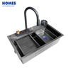 Kitchen Sink 304 Stainless Steel Waterfall Sink Workstation Kitchen with Multifunctional 