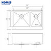 35 Inch Stainless Steel Farmhouse Sink Brushed Apron Kitchen
