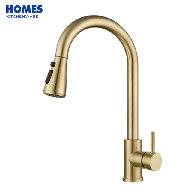 PVD Gold Hot And Cold Kitchen Faucet KF304S3G