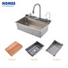  Gold Nano Kitchen Sink 304 Stainless Steel Waterfall Sink Workstation Kitchen with Multifunctional 