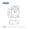 U1618 Undermount Kitchen Sink 16gauge Stainless Steel 