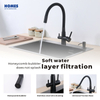 Water Tap Kitchen brass Cold Hot Water Metered Faucet Dual Handle Brushed nickel Pull Down Faucet